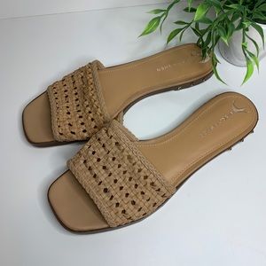Marc Fisher studded woven slides Sz 8.5
